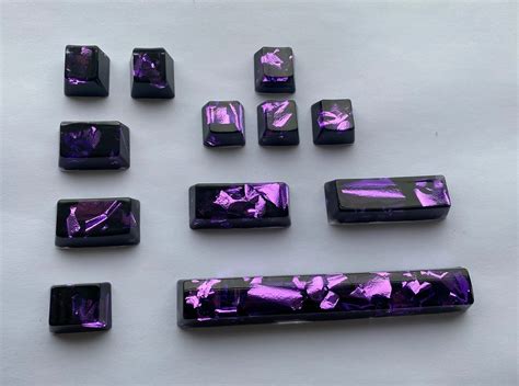 artisan keycaps black purple key cap space bar