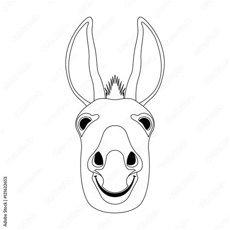 donkey head face vector coloring book stock vector adobe stock