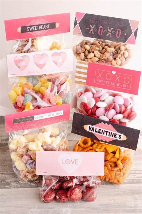 printable valentine treat bag toppers easy diy gift idea