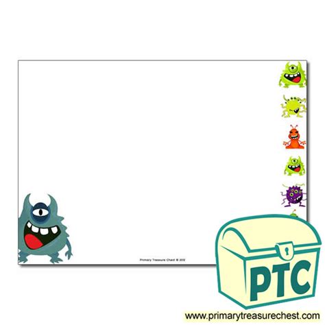 alienmonster landscape page borderwriting frame  lines primary