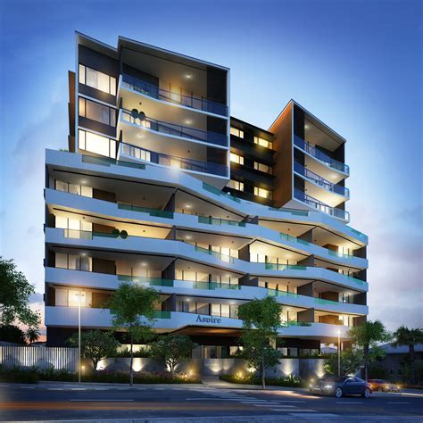 exterior render  power rendering commercial architecture
