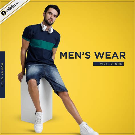 men wear clothing banner design   commerce ads indiater