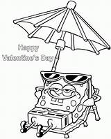 Spongebob Coloring Pages Valentine Boys Kids Library Clipart Popular sketch template