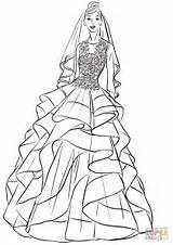 Coloring Bride Pages Pretty Printable Drawing sketch template
