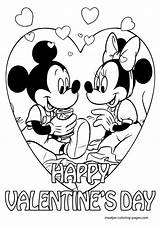 Coloring Valentines Valentine Pages Mickey Mouse Disney Heart Minnie Kids Kitty Hello Crayola Printable Print Getcolorings Color Colouring Book Cards sketch template