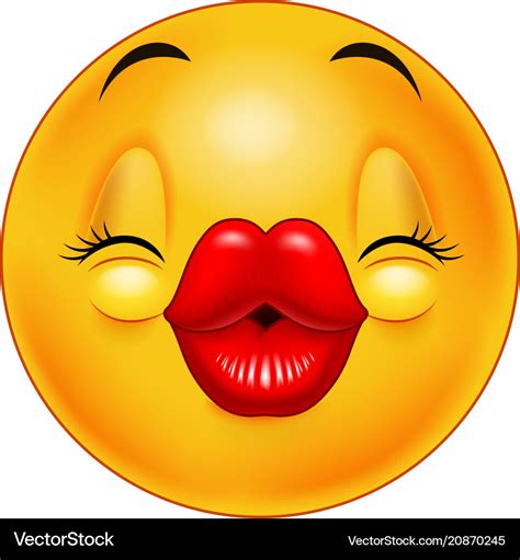 cute kissing emoticon royalty  vector image