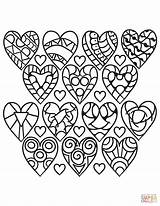 Coloring Hearts Pages Pattern Adults Heart Printable Sheets Valentine Supercoloring Drawing Flower Rocks Categories sketch template