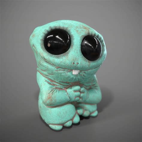 3d Model Cute Green Monster Of Clay Cgtrader