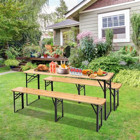 Buy Vingli Folding Picnic Tables With Benches Set Weather Resistant