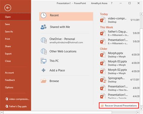 recovering  unsaved  manually  powerpoint