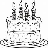 Coloring Pages Cake Birthday Candles Kids Cakes Easy Printable Years Look Clip sketch template