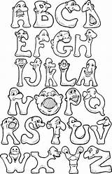 Alphabet Coloring Pages Graffiti Lettering Colorthealphabet Alphabets Fonts Letters Font Monsters Hand Color Adult Print Choose Board Fun sketch template
