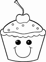 Cupcake Cartoon Drawing Coloring Pages Paintingvalley sketch template