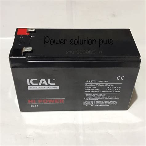 Jual Aki Baterai Ups Ica [ Battery Ical Ip1272 12v7 2ah ] Hitam