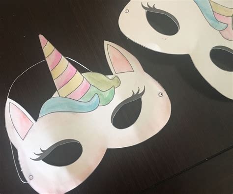 watercolor unicorn mask  printable  steps instructables