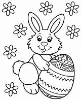 Easter Coloring Bunny Egg Pages Kids Print Flowers Printable Cute Happy Topcoloringpages sketch template