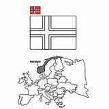 Landen Vlaggen Noorwegen sketch template