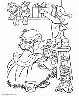 Coloring Christmas Pages Elves Elf Vintage Colouring Printable Santa Kids Girl Dessin Printing Help Print sketch template