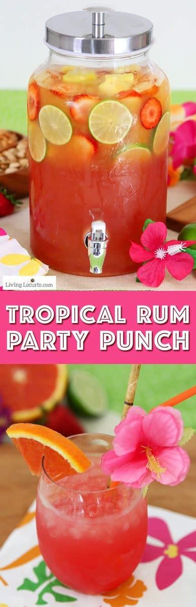 tropical rum punch recipe summer luau party ideas
