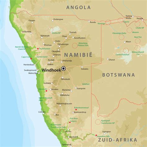 kaarten van namibie bij van verre