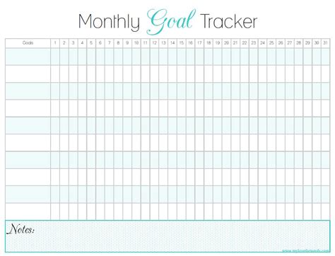 monthly goal tracker happy organized life