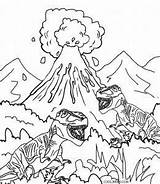 Coloring Pages Volcano sketch template