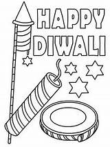 Diwali Coloring Printable Cards Happy Card Print Birthday sketch template