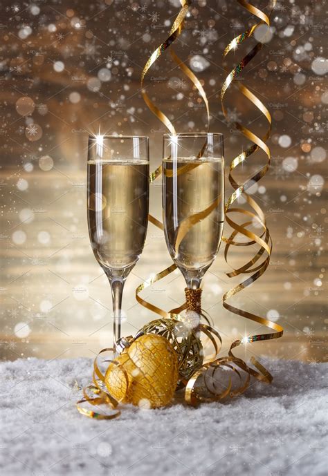 champagne glasses stock photo  champagne  bauble food images creative market