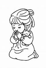 Praying Girl Coloring Pages Little Drawing Teddy Prayer Bear Boy Lords Doing Color Cartoon Shark Paintingvalley Kids Getcolorings Printable Print sketch template