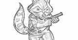 Rocket Raccoon sketch template