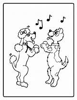 Dog Dancing Funny Color sketch template