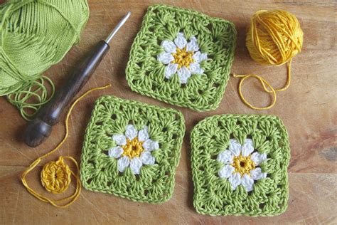daisy grannysquare tutorial gemacht mit liebe crochet yarn