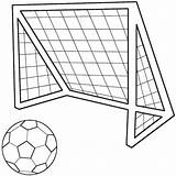 Soccer Ball Coloring Goal Drawing Football Draw Pages Drawings Print Easy Clipart Balls Field Kids Template Sports Step Colouring Library sketch template