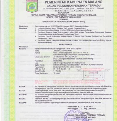 contoh surat ijin ippt bangunrumahcom