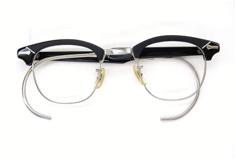 Vintage Mens 50s Shuron Horn Rim Eyeglasses Eyewear Frame Nos