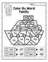 Word Family Kindergarten Worksheets Families Color Preview sketch template