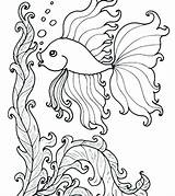 Fish Coloring Adults Pages Adult Animals Colouring Sea Printable Under Ocean Getdrawings Kids Getcolorings Comments sketch template
