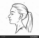 Face Side Drawing Woman Line Right Hand Getdrawings Vector Young sketch template