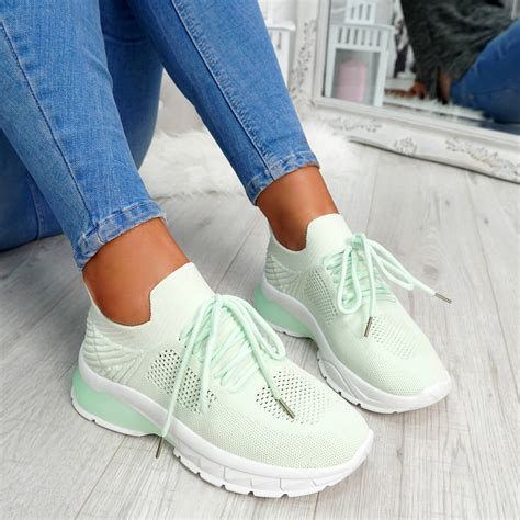 womens ladies lace  sport chunky trainers women sneakers party shoes