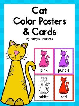 cat color posters cards  kathys kreations tpt
