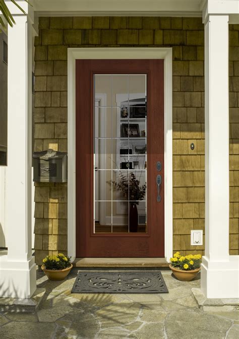 design pro fiberglass exterior doors mahogany full view glass panel reliable  energy
