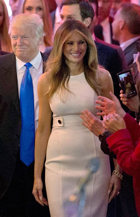 Melania Trump’s White Dress — Stuns In Classic Frock At