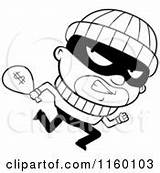 Burglar Running Carrying Sack Cash Looking Back Cartoon Robbery Bank Royalty Clip sketch template