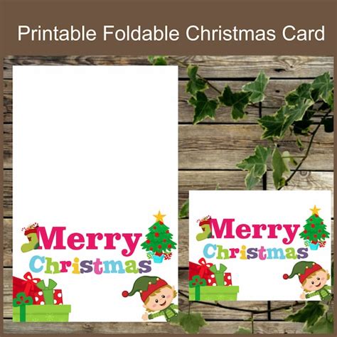 christmas printable card foldable christmas card instant