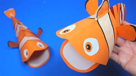 moving paper fish nemo paper crafts  kids youtube