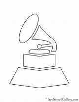 Grammy Award Stencil sketch template