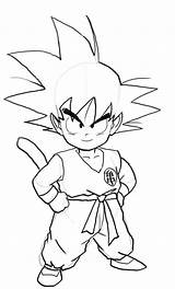 Drawing Dragon Ball Goku Kid Draw Son sketch template