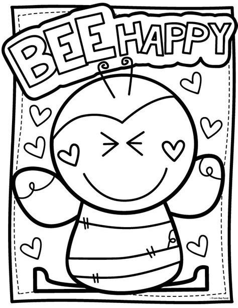 bee happy bee coloring pages valentine coloring pages cute coloring