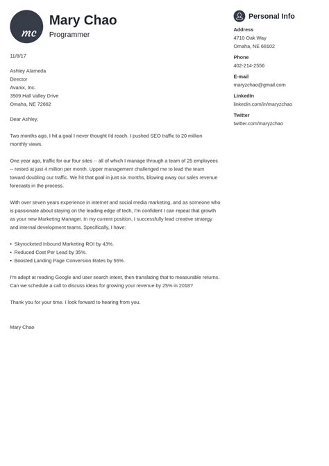 format  cover letter layout examples