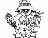 Graffiti Drawings Coloring Pages Gangster Drawing Cool Spray Cartoon Sketches Stuff Wizard Gang Gangsta Thug Draw Easy Characters Adults Crown sketch template